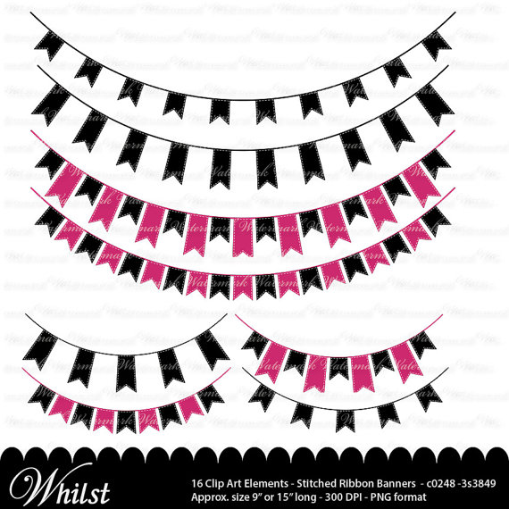 570x570 Pink And Black Banner Clip Art