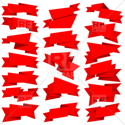 400x400 Big Collection Of Red Ribbon Banners Royalty Free Vector Clip Art