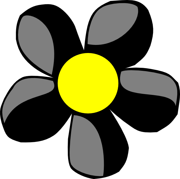 600x594 Black And White Daisy Clip Art