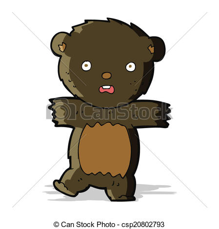 449x470 Cartoon Shocked Black Bear Cub Eps Vectors