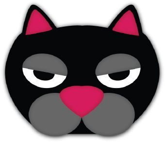 340x292 Cat Face Clip Art Clip Art Of A Black Cat Face Mask With Pink