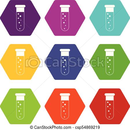 450x449 Blood Test Icon Set Color Hexahedron. Blood Test Icon Set