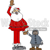170x170 Outline Clipart Of A Cartoon Black And White Christmas Santa Claus