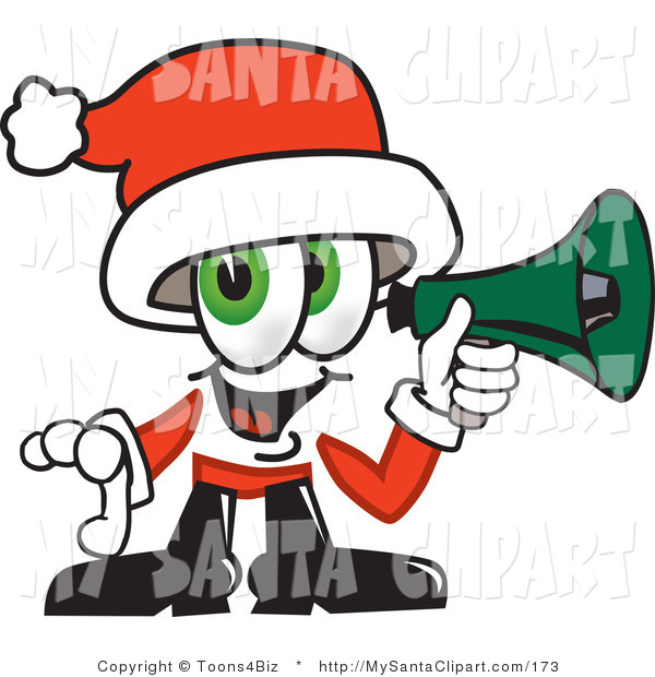 600x620 Christmas Clip Art Of A Green Eyed Santa Claus Mascot Cartoon