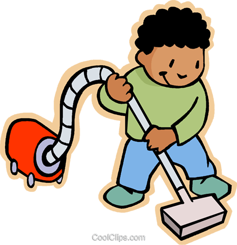 465x480 Cleaning Up, Vacuuming Royalty Free Vector Clip Art Illustration