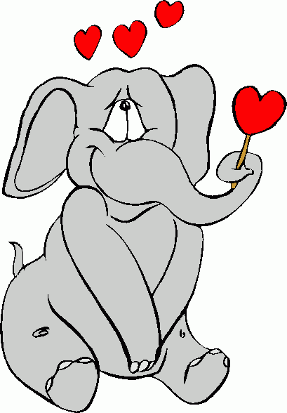 409x588 Elephant Amp Hearts Clipart