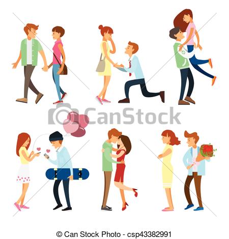 450x470 Couples And People Romantic Style Set Eps Vectors