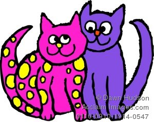 300x238 Clipart Illustration Of A Cute Cat Couple