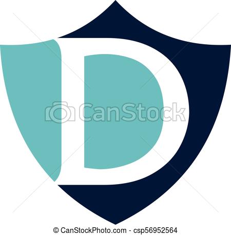 450x457 Modern Shield Letter D Clip Art Vector