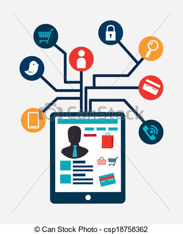 367x470 E Commerce Over Gray Background Clip Art Vector