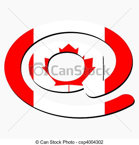 450x470 E Mail Symbol With Canadian Flag. E Mail Address