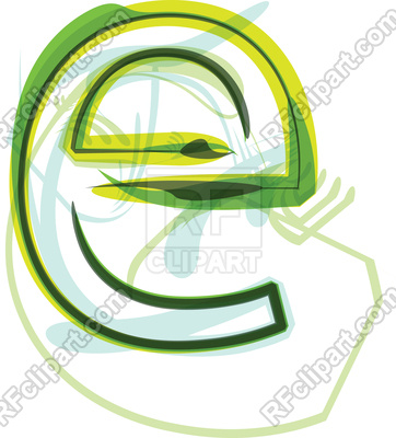 362x400 Green Organic Letter E Royalty Free Vector Clip Art Image