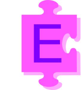 282x300 Letter E Inside Puzzle Piece Clip Art
