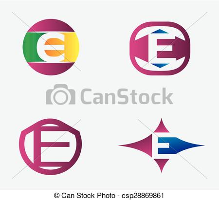 450x411 Letter E Logo Template. Abstract Icon Clip Art Vector