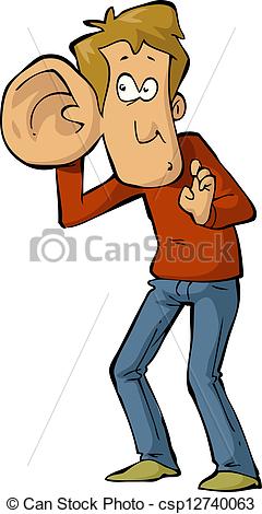 240x470 The Man With The Big Ear Vector Illustration Clip Art Vector