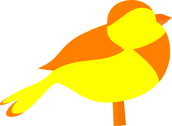 600x439 Yellow Bird Easy Clip Art
