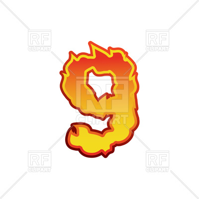 400x400 Fire Clipart Free Number 9 Fire Font Royalty Free Vector Clip Art