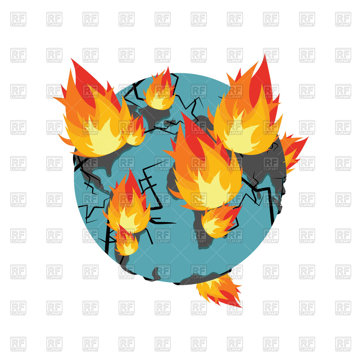 1200x1200 Earth On Fire Royalty Free Vector Clip Art Image