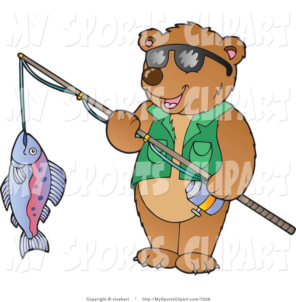 1024x1044 Sports Clip Art Of A Bear Holding A Fish On A Fishing Pole By