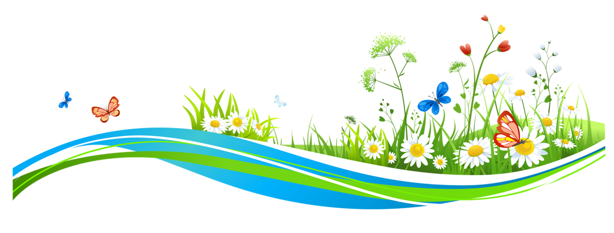 1262x479 Transparent Decoration With Flowers And Butterflies Png Clipart