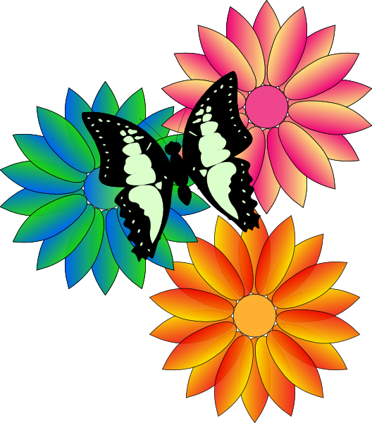 528x600 Animated Flowers And Butterflies Butterfly And Flowers Clip Art