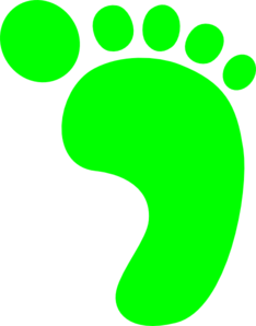 234x298 Bright Green Footprint Clip Art