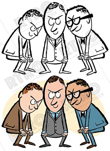 367x504 Three Men Put Their Heads Together To Brainstorm An Idea Vintage