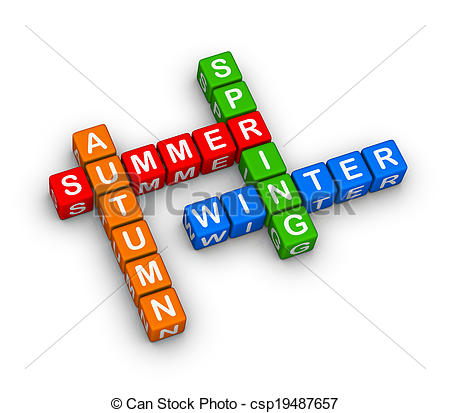 450x413 Four Seasons Multicolor Crossword Puzzle Stock Illustrations