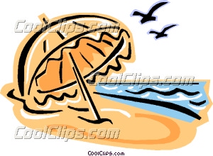 300x220 Beach Umbrella And Birds Clip Art