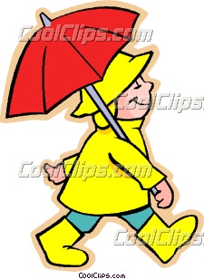 225x308 Boy With Umbrella Clip Art