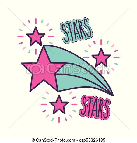 450x470 Stars And Lettering Girly Icon Image Vector Illustration Vector