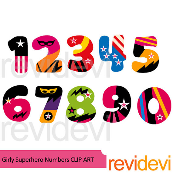 570x570 Superhero Clipart Sale Numbers Clip Art Girly Numbers