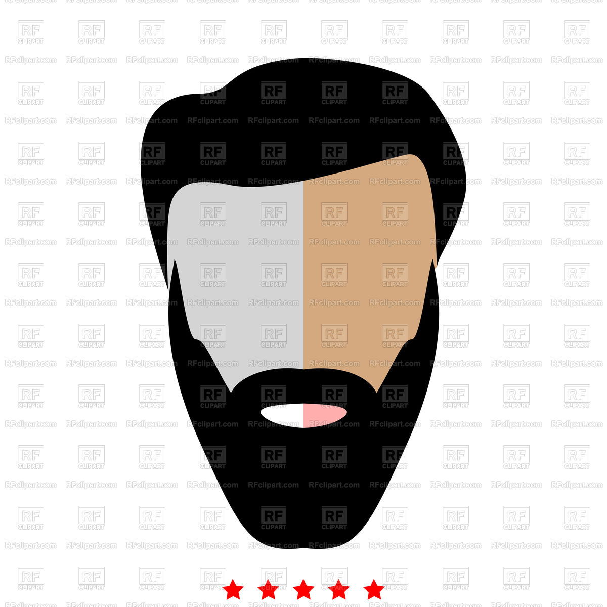 1200x1200 Head With Beard And Hair Icon Flat Style Royalty Free Vector Clip