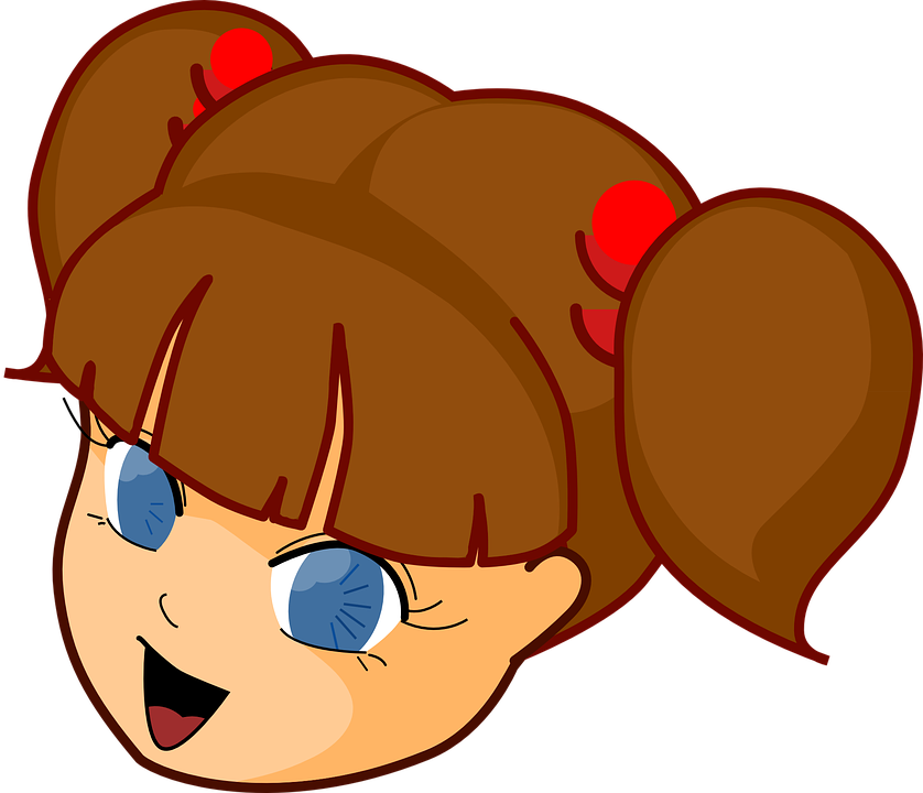 838x720 Cartoon Clipart Girl With Brown Hair And Blue Eyes