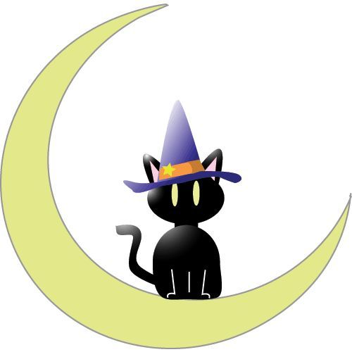 500x500 Halloween Cat And Moon Clip Art Clip Art