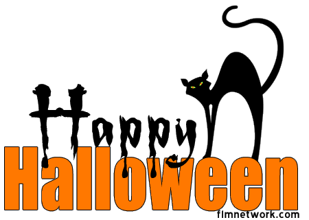 450x320 Halloween Clip Art Black Cat Happy Halloween Glittering Clip Art