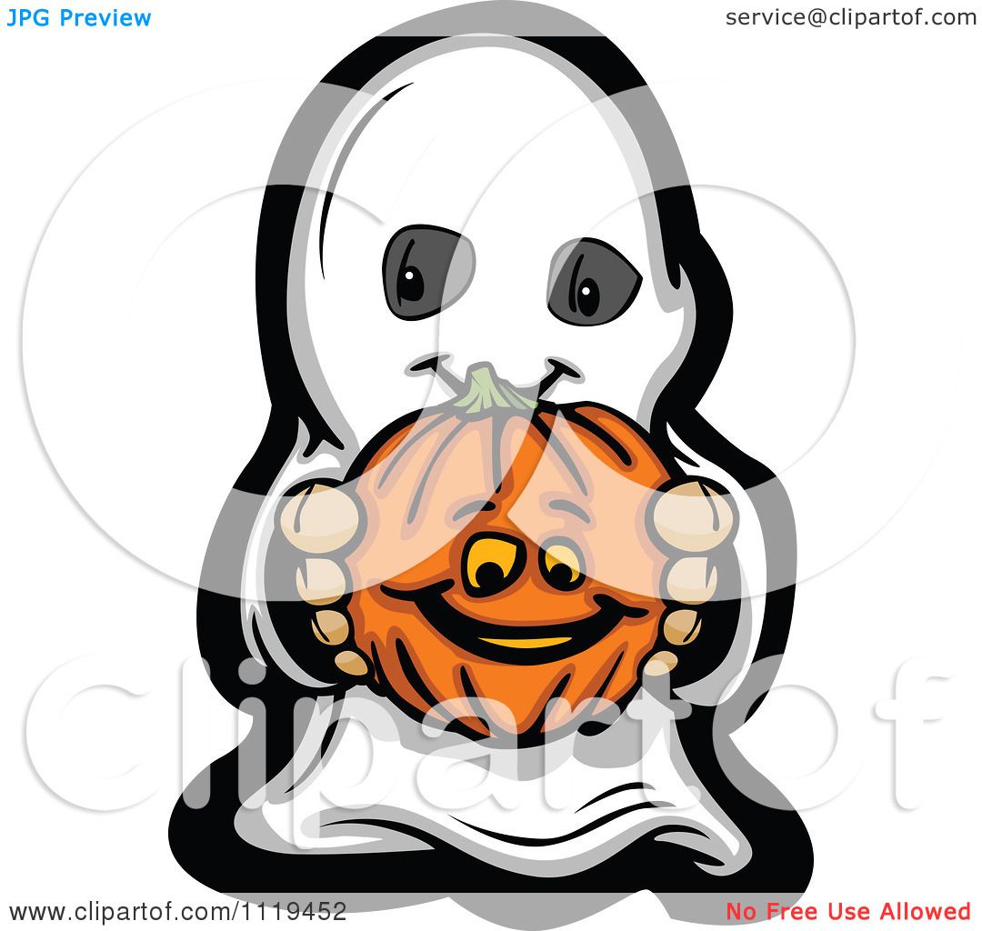 1080x1024 Cartoon Of Halloween Kid In Ghost Costume Holding Out