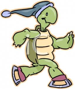 255x300 Clip Art Image An Ice Skating Turtle