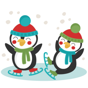300x300 Penguins Ice Skating Svg Scrapbook Cut File Cute Clipart Files