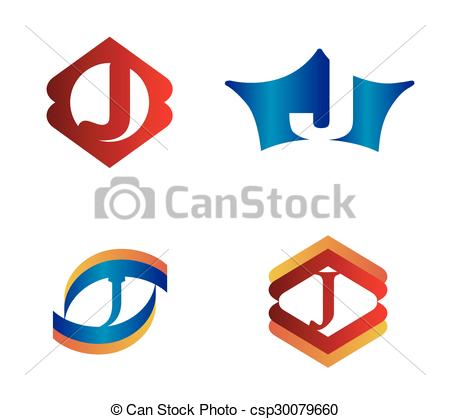 450x419 Letter J Set Alphabetical Logo Design Concepts Clip Art Vector