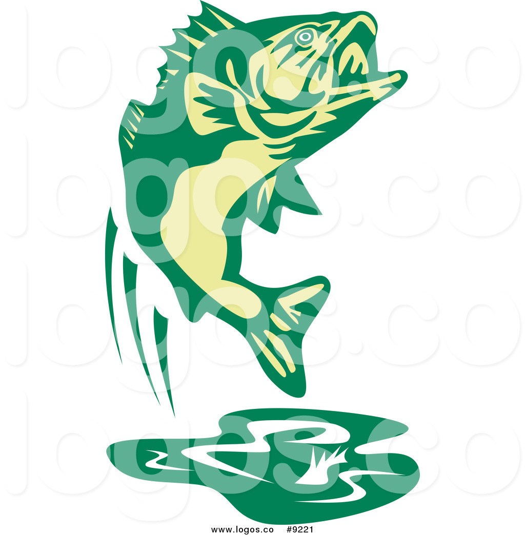 1024x1044 Royalty Free Clip Art Vector Fishing Logo Of A Green Jumping