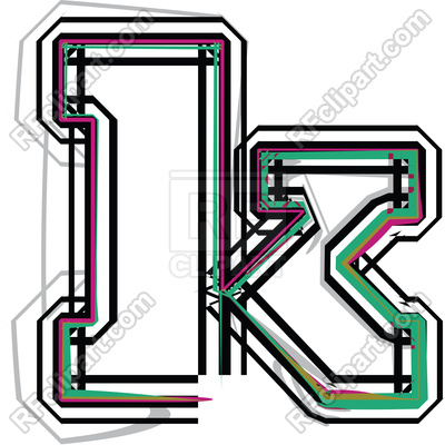 400x400 Line Font Illustration Letter K Royalty Free Vector Clip Art Image