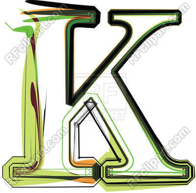 400x395 Organic Type Letter K Royalty Free Vector Clip Art Image