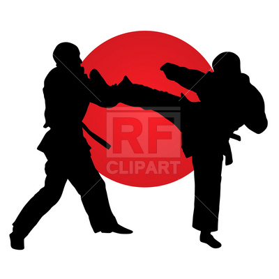 400x400 Karate Fighters Royalty Free Vector Clip Art Image