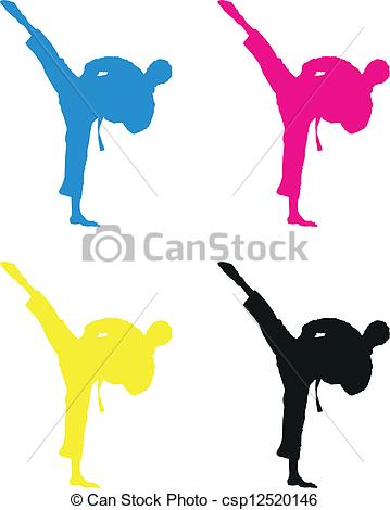 359x470 Karate Silhouette Eps Vector