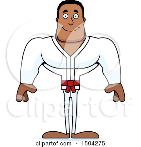 450x470 Clipart Of A Happy Buff African American Karate Man