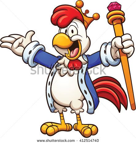443x470 Cartoon Chicken King. Vector Clip Art Illustration With Simple