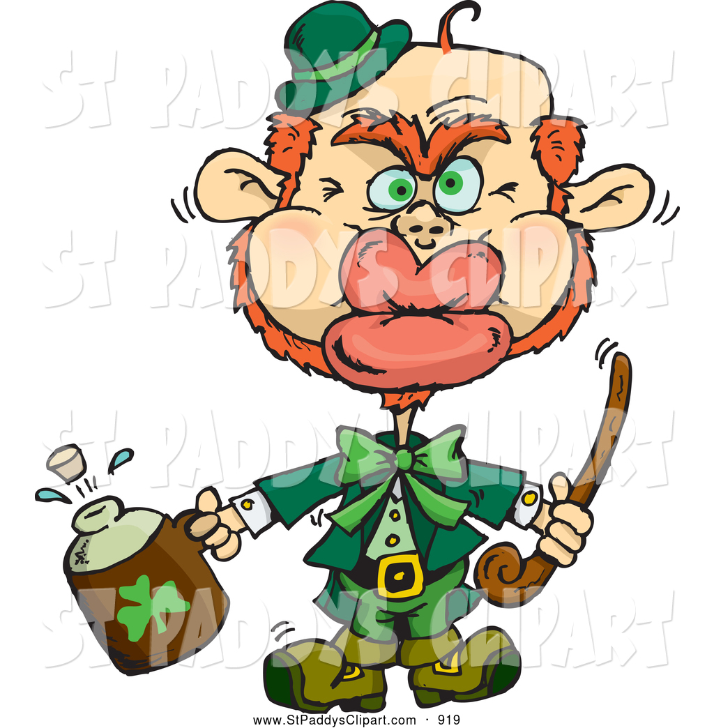 1024x1044 Vector Clip Art Of A Leprechaun Puckered For A Kiss On St Patricks