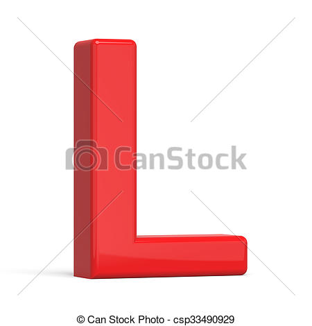 450x470 3d Plastic Red Letter L Isolated On White Background Clip Art