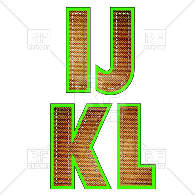 400x400 Letters I, J, K, L Royalty Free Vector Clip Art Image